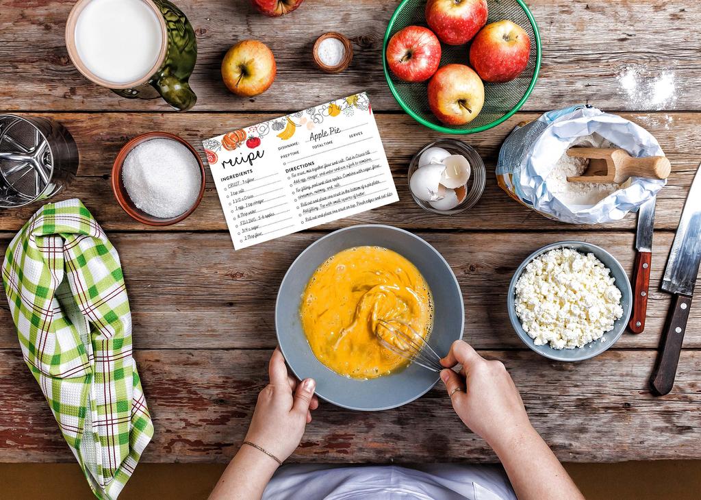 Inkdotpot Карточки с рецептами 4x6 дюймов (Набор из 50) , Толстые двухсторонние карточки премиум-класса - белые карточки для заметок с рецептами в современном стиле