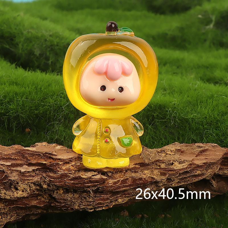Мультяшная светящаяся кукла-фрукт Микропейзаж Украшения Миниатюрные фигурки Украшения для дома своими руками Аксессуары для салона автомобиля Подарки