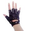 Motorcycle Accessories Rivet Motor Leather Mittens Gloves Fingerless Punk Glove