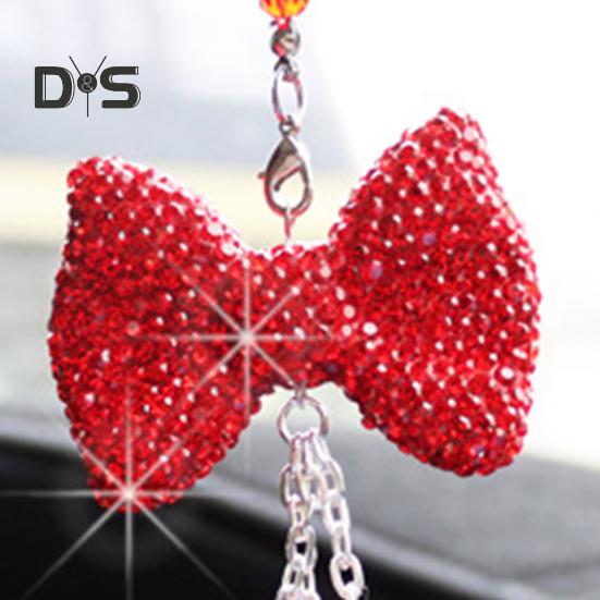 Автомобильная подвеска, сверкающий горный хрусталь, подвесное украшение со шнурком, легкое вешание, зеркало заднего вида, искусственное украшение из кристаллов