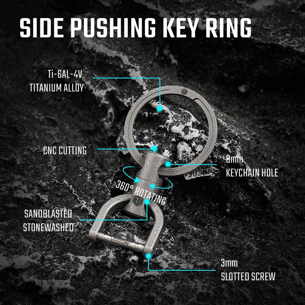 KeyUnity Титановое кольцо для ключей KA15, соединитель, вращение на 360 градусов, титановый держатель для ключей от машины, мужской