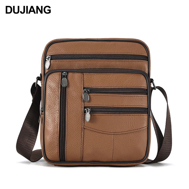 Мужская вертикальная сумка кроссбоди из натуральной кожи - Большая вместимость, Коровья кожа высшего слоя, Повседневная уличная наплечная сумка