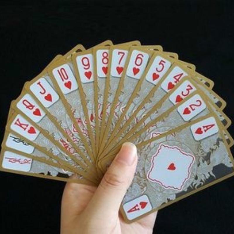 Кристаллические карты покера ПВК с покерными картами золотой границы роскошными прозрачными водоустойчивыми Вашабле