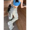 Women's High Waist Wide Leg Light Jeans - American Retro Style for Spring & Autumn