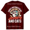 Funny Easily Distracted By Archery And Cats T Shirts Men Cotton Humor Streetwear Tee Shirt Short Sleeve Unisex Loose Clothing