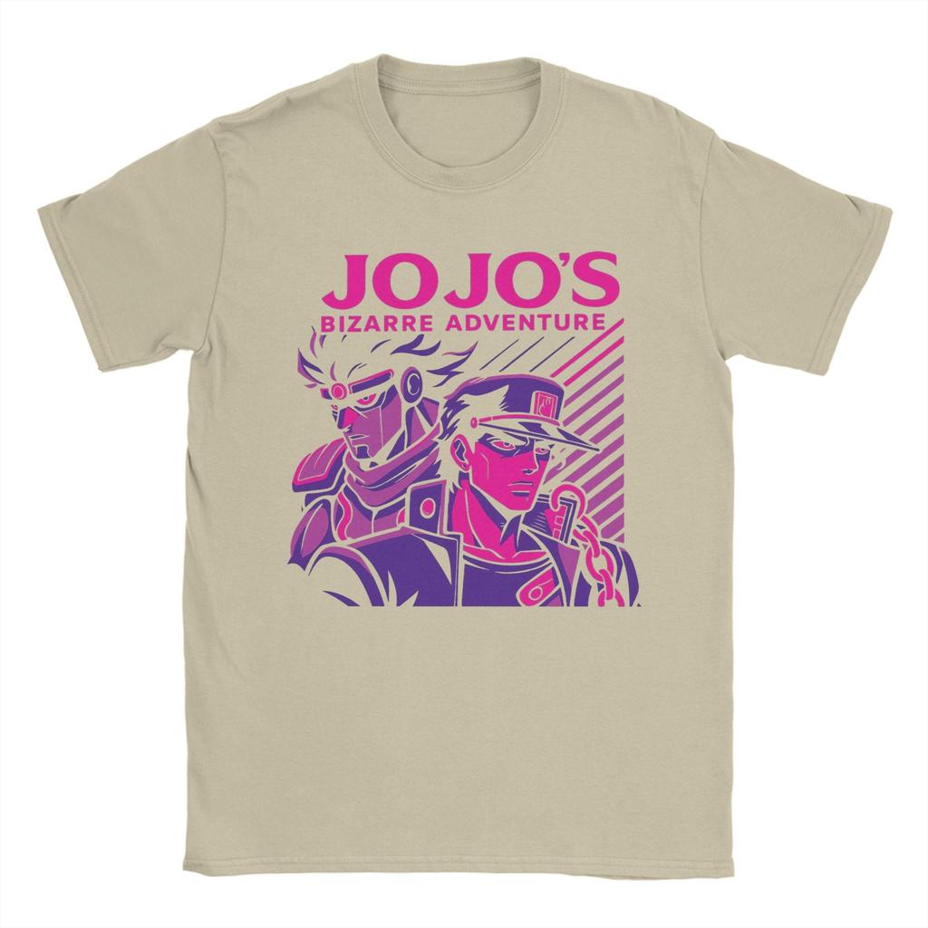 Kujo Jotaro JoJos Bizarre Adventure T Shirts for Unisex Pure Cotton TShirts Round Collar Tee Shirt Short Sleeve Clothing Summer