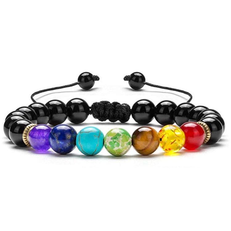 1 Pc Personalized Fashion Men's Non Fading Tiger Eye Woven Yoga Wheel Bead Bracelet Ornaments