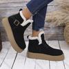 Comemore Autumn and Winter New Thick Bottom Women's Shoes Flat Bottom Snow Boots Padded Warm Cotton Shoes Casual Platorm Botines
