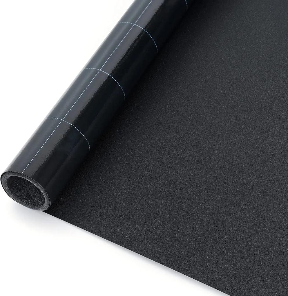Total Blackout Window Film Privacy Room Darkening Tint for Home 100% Light Blocking Black Cover Static Cling Glass Sun Blocker