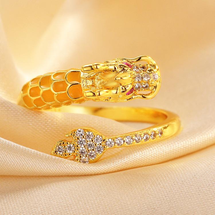 Кольцо на год Дракона, год рождения, знак зодиака, открытое, женское, легкое, роскошное, продвинутое, осенне-зимнее, кольцо, кольцо