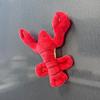 Plush Ocean Animal Refrigerator Magnet Set Including Bright Red Lobster And Cheerful Sea Star