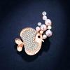 Брошь в виде рыбки-пузырька с жемчугом, симпатичная, инкрустированная бриллиантами, женская, антибликовая, булавка, фиксированная, аксессуары для одежды