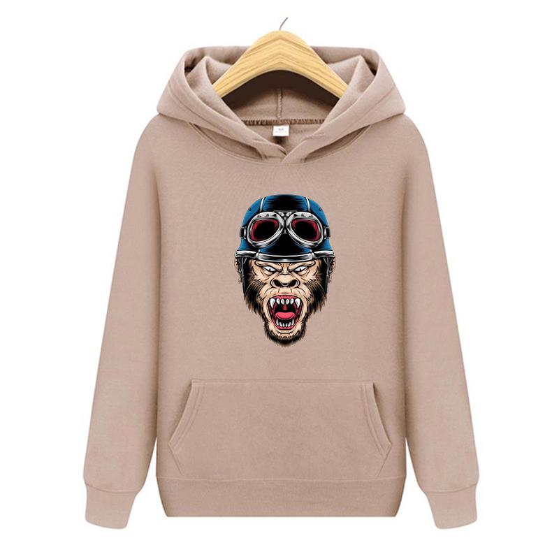 Autumn and Winter New Personalized Monkey Pattern Printing Clothing Men's Hoodie Couple Pullover Women Hoodie