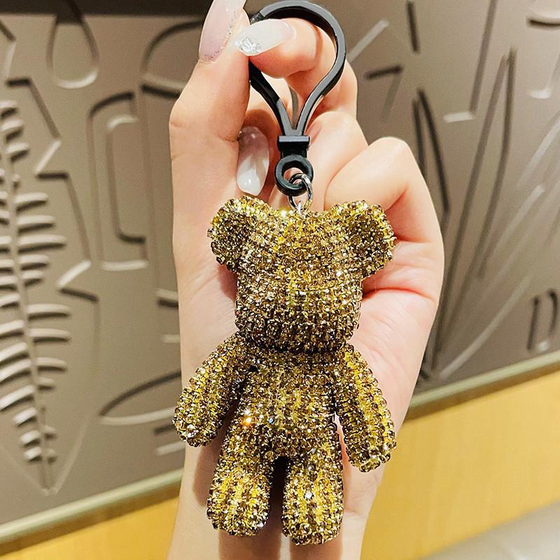 Elegant Korean Bling Bear Keychain Sparkly Car Accessory And Bag Charm