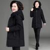 Thick Hooded Cotton Coat for Middle-Aged and Elderly Mothers Loose and Warm Cotton Jacket for Women