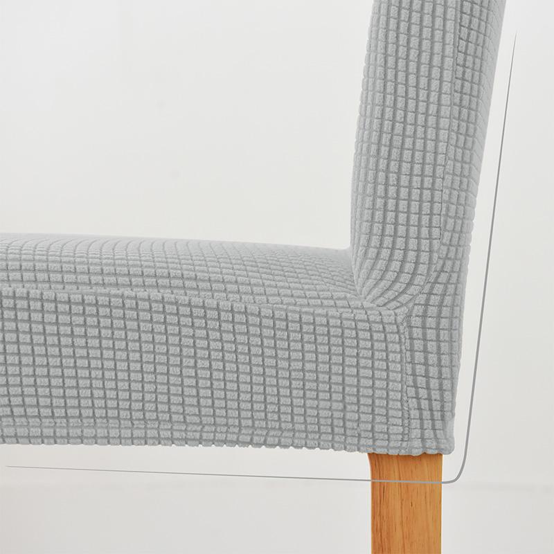 Light Gray Thick Gray Checkered Chair Cover