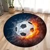 Ball Soccer Round Carpet Living Room Circle Floor Mat Non Slip Bedroom Bathroom Doormat Washable Home Hallway Area Decor Rug