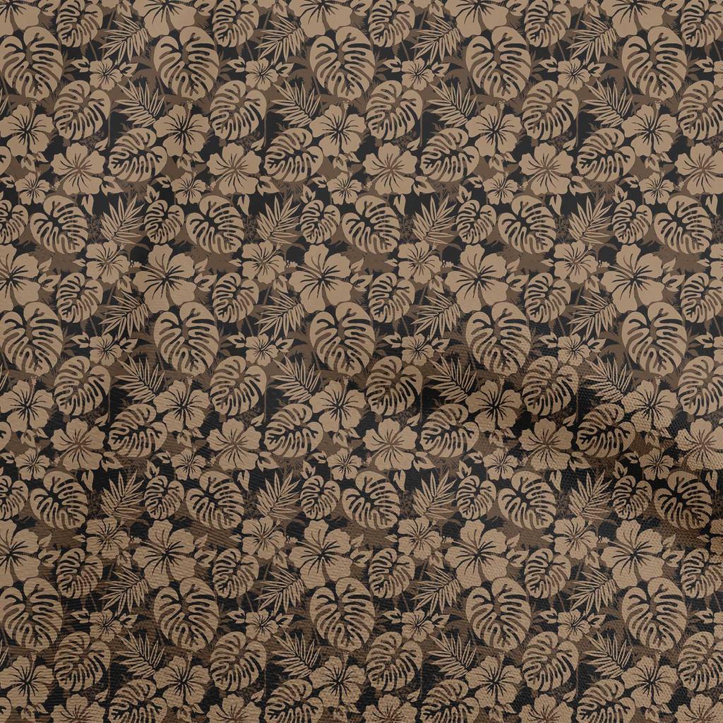 oneOone Cotton Flex Brown Fabric Tropical Sewing Material Print Fabric By The Yard 40 Inch