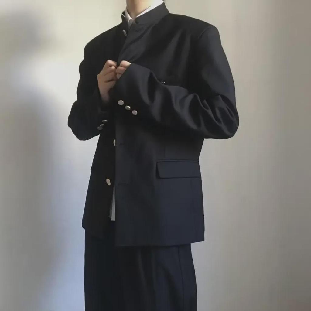 Унисекс Японский студенческий стиль воротник-стойка форменная куртка