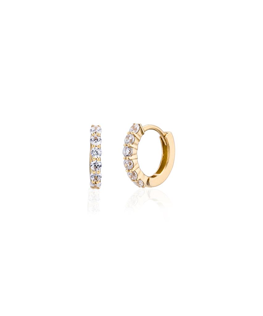 Серьги-кольца Goldndear 14KGF Мини, гладкие, с кубическим цирконием