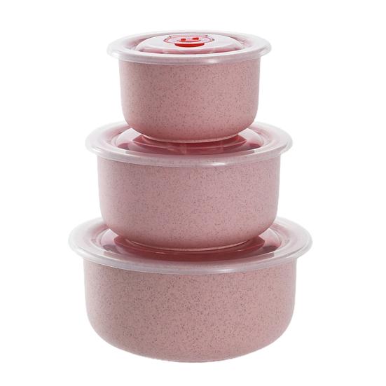 3Pcs/Set Cereal Bowls with Lid Lightweight BPA-Free Dinner Bowls for Noodles Rice Fruit Soup Dishwasher Microwave Safe Multifunctional Storage