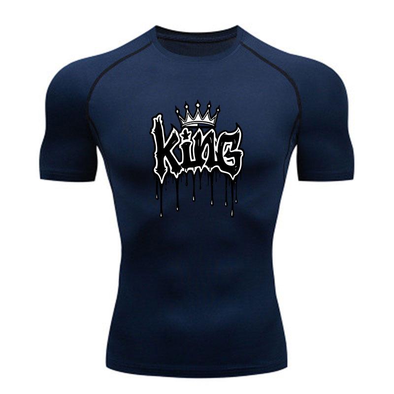 Men's Quick Dry Compression Fitness T-shirt, Graffiti King C