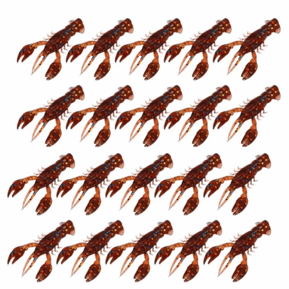 20PCS Soft Crawdad Bait PVC Artificial Lure Durable Fishing Lure  Saltwater Fishing