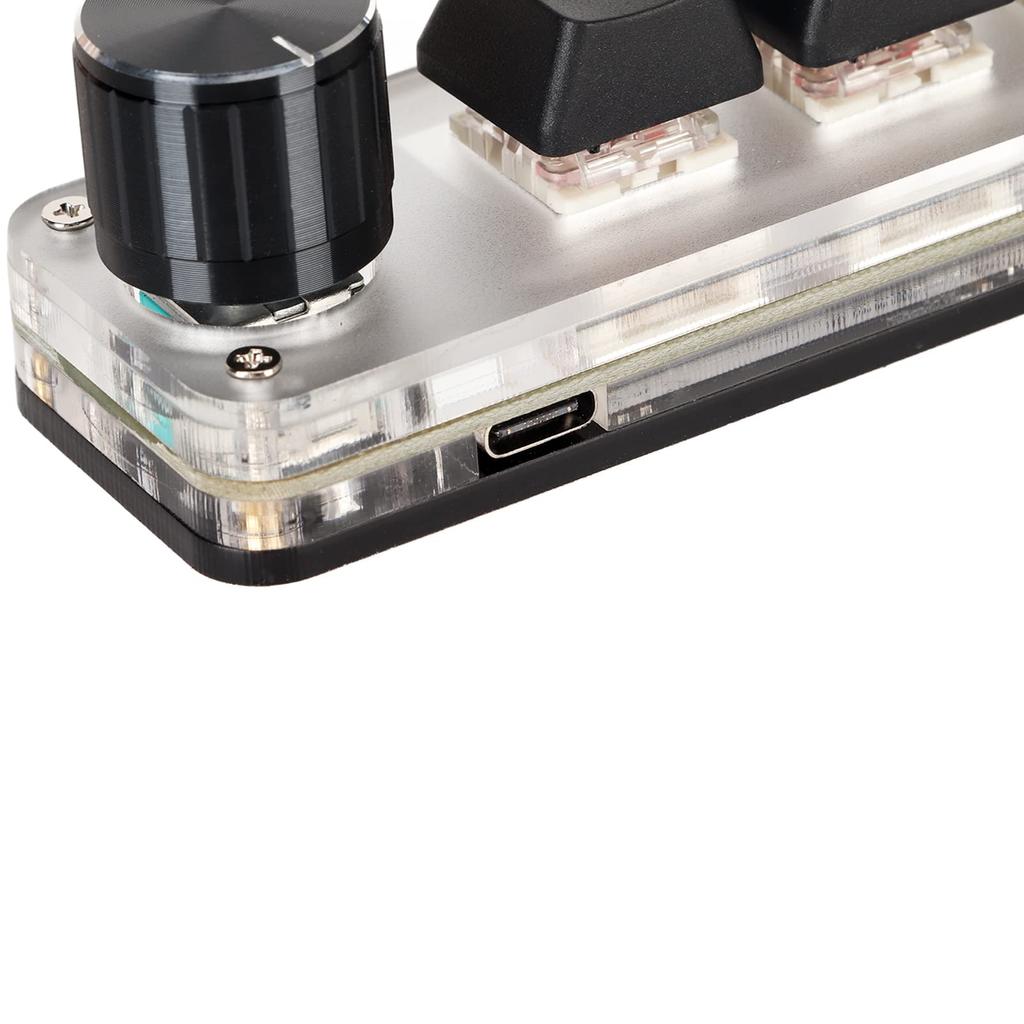 Wired Macro Ergonomic Customized Macro Pad Gaming Programmable USB Mini Keypad for Desktop Function Keypad with Knob 1 Keyboard, One-Handed Keyboard,