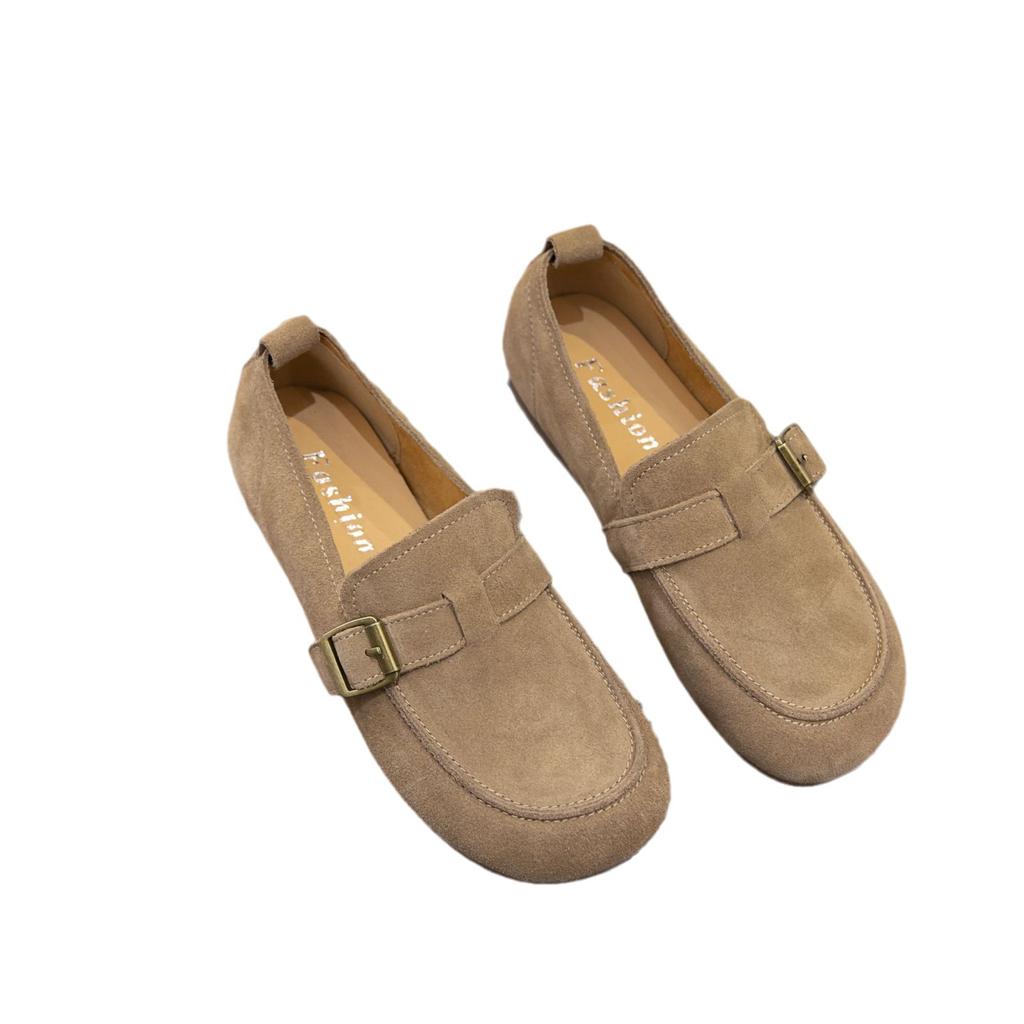 2025 Spring New Soft-soled Soft-faced Matte Fashion Doudou Shoes One-pedal Flat-soled Single Shoes Women's Versatile Mother Shoes