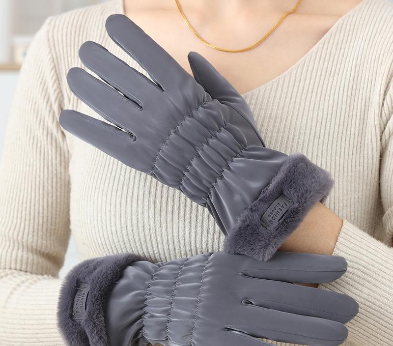 Женские зимние плюшевые толстые милые перчатки от холода и снега в корейском стиле с сенсорным экраном, брызгозащитные перчатки