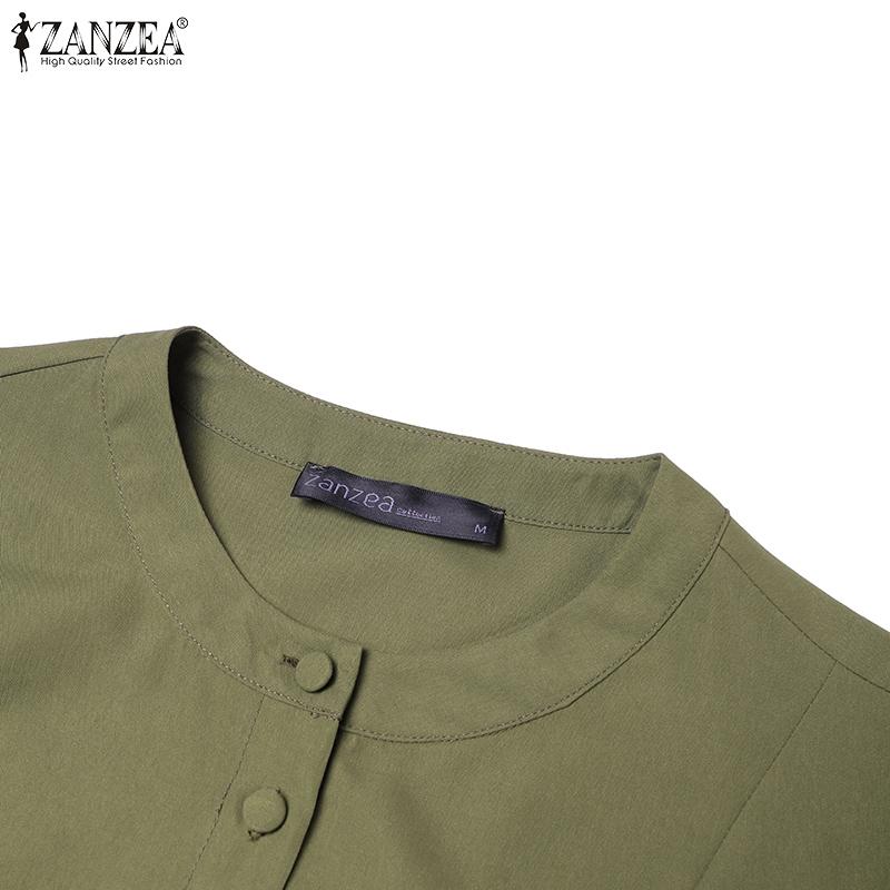 ZANZEA Women Casual O-neck Loose Summer Half Sleeve Dress