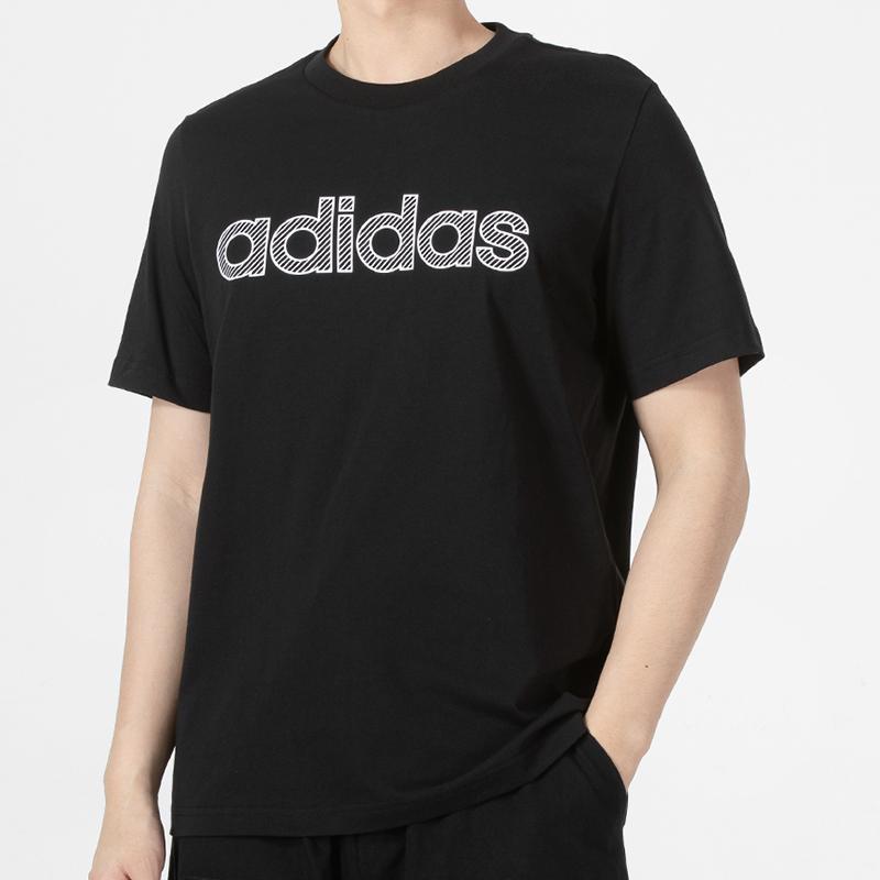 adidas Neo повседневная дышащая футболка с буквенным логотипом, мужские топы, черные HD7066