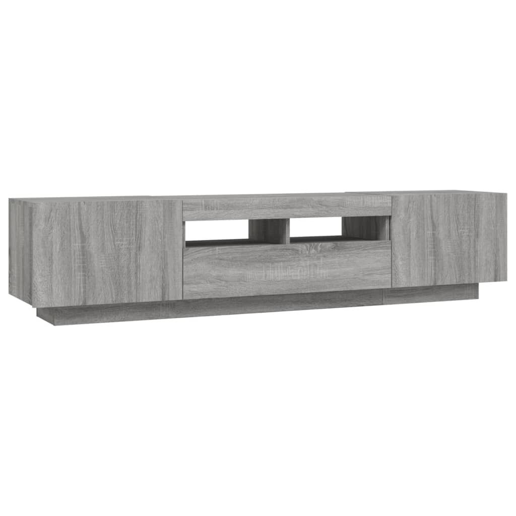 2 Piece TV Cabinet Set with LED Lights Grey Sonoma Particleboard