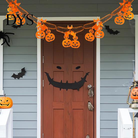 Halloween Party Decorations 10 FT Garland, Spooky Spider Bat Pumpkin Hanging Bunting Classic Holiday Celebration Ornaments Banner Decoration