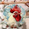 Rustic Rooster Wind Chime 2D Metal Outdoor Hanging Decor for Garden Patio Farm Wedding Birthday Christmas Gift Red White Design