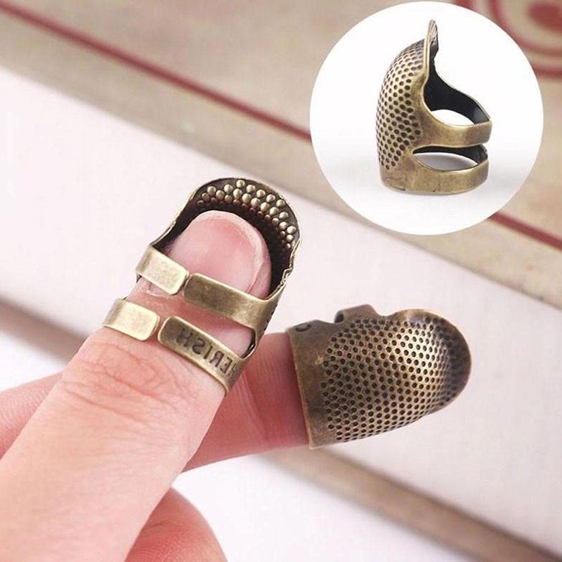 Metal Thimble Diy Hand Sewing Vintage Finger Protector Anti-slip Ring Needle Top Tools Household Diy Sewing Tool Accessories