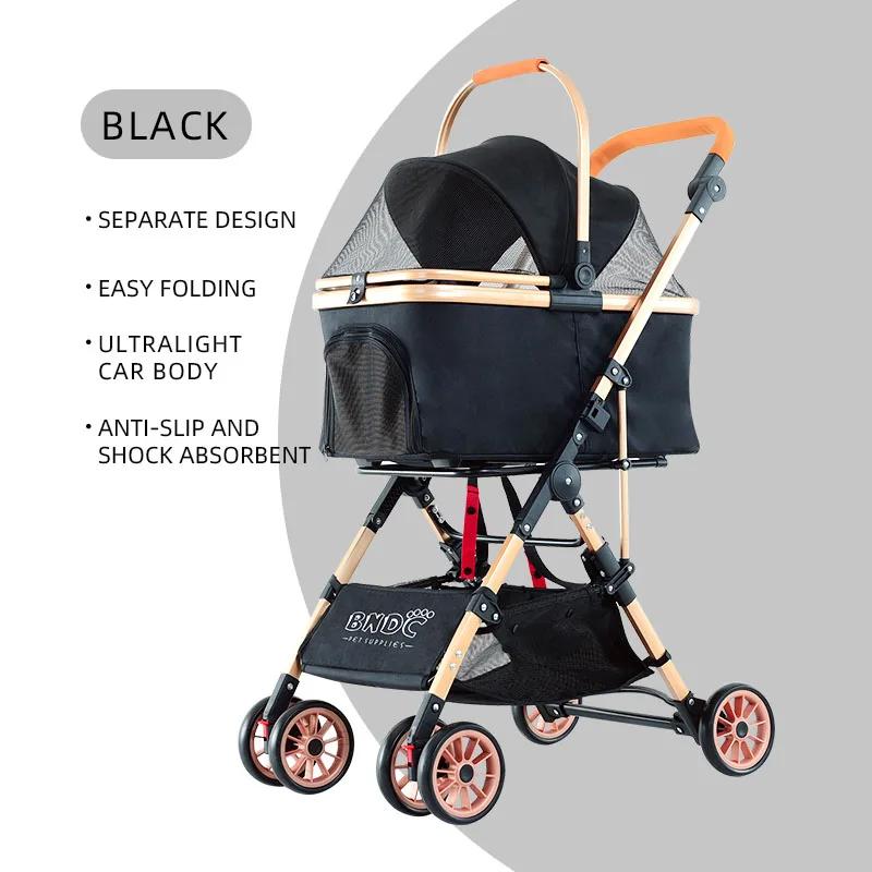 Aluminium Pet Stroller Walk Travel Carrier Carriage Pet Stroller For Cats Dogs Customized Small Pet Stroller