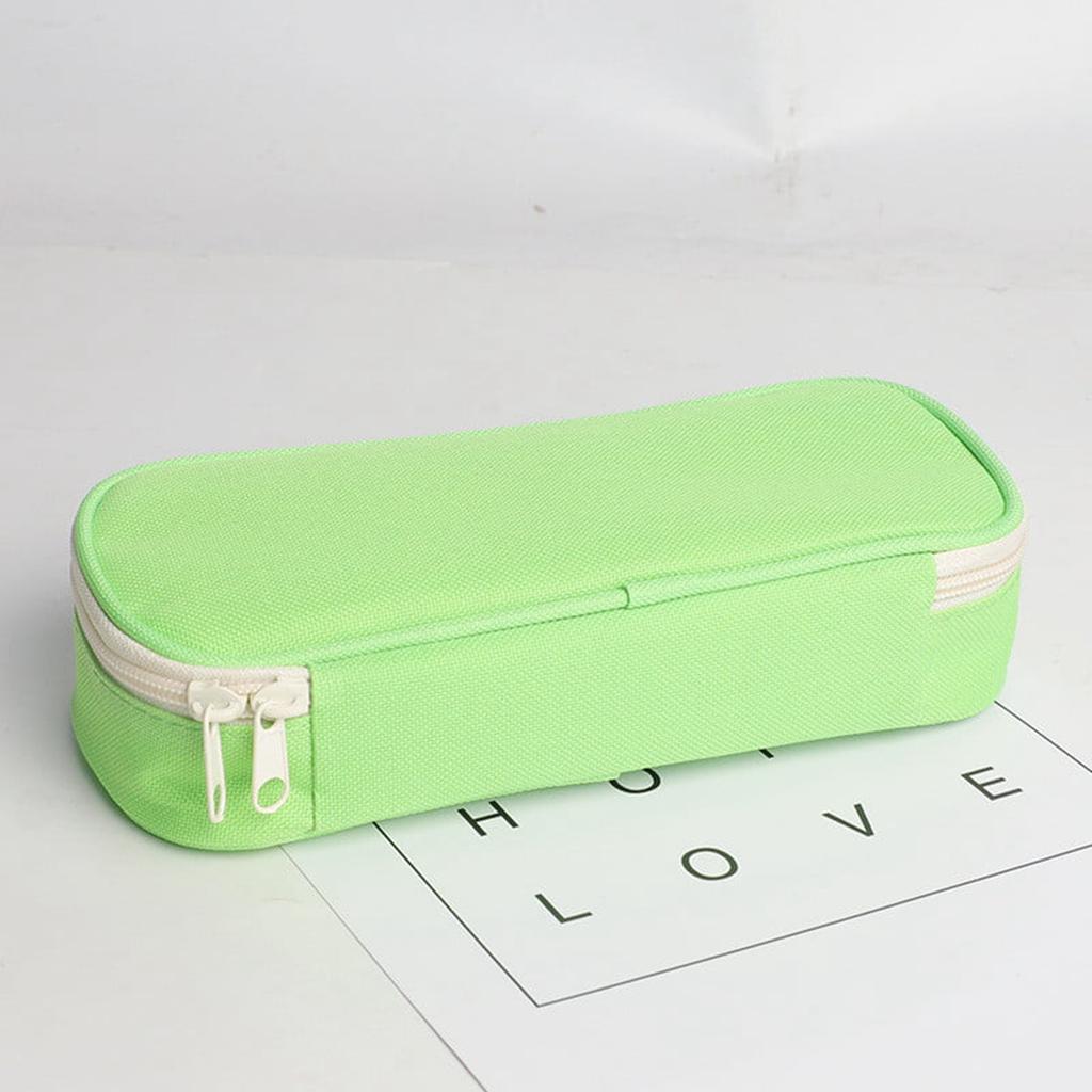 Large Capacity Pencil Cases Simple Solid Color Oxford Fabric Pencil Cases Student Stationery Bag School Supplies