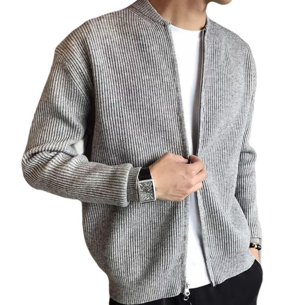 Large Size Sweater, Knitted Sweater Jacket, Men's Cardigan Jacket, Warm and Slim Fit Sweater