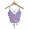 Women Sexy V-Neck Tops Bandage Solid Color Summer Knitted Tank Top Camis