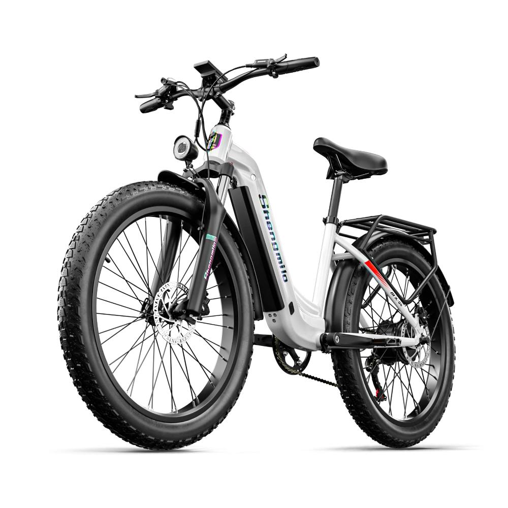Shengmilo MX06 1000W(Peak) Electric Road Bike Up To 42km/h, 48V17.5Ah Samsung Battery, Shimano 7-Speed, Disc Brakes, 26" City E-Bike with Rear Rack