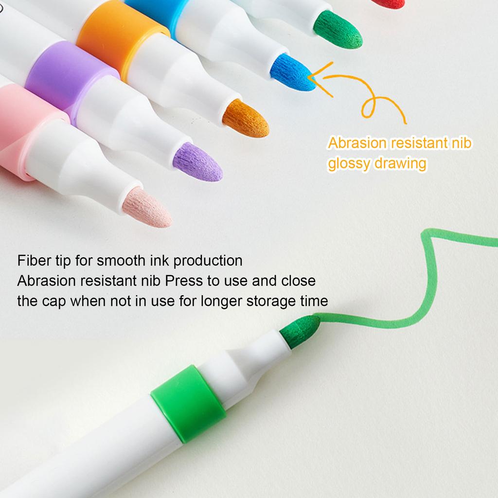 Dual Tip Marker Pen 24 Colors Quick Drying Waterproof Professional Marker Pens Acrylic Marker for DI