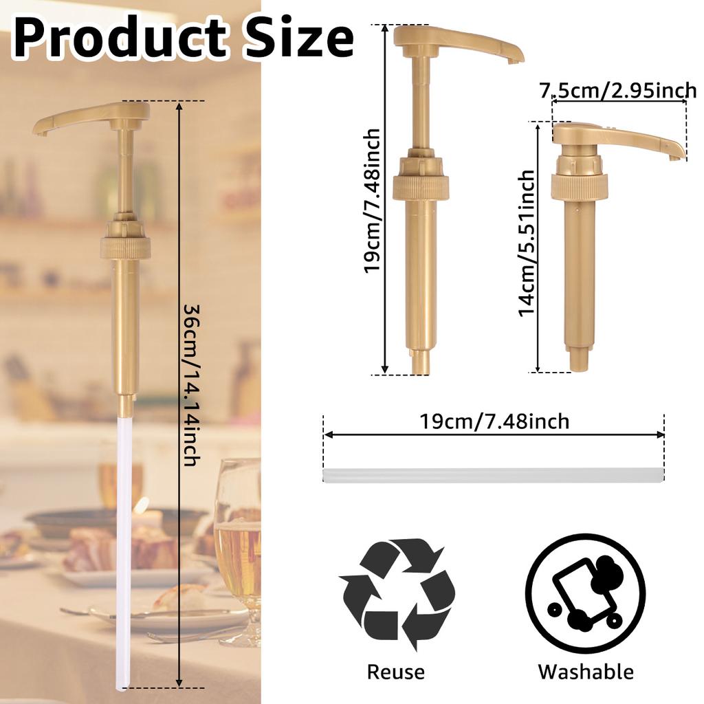 6 шт., дозатор для кофейного сиропа, многоразовый дозатор для бутылок-насосов, 10 куб. см., без капель, с прессованным дозатором для кофейного сиропа с крышкой для рта