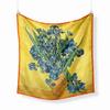 Famous Oil Painting Twill 100% Silk Scarf Fashion Bandana Women Scarf Wraps 53cm Square Scarves Hijab Head Scarf Neckerchief