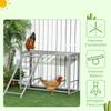 Chicken Activity Play with Swing Set for 3-4 Chickens, Wooden Chicken Coop, Grey