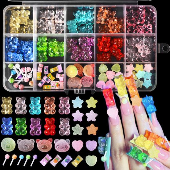 1 Set 3D Nail Art Charm Assorted Mini Acrylic Nail Design Jewelry Resin Charm DIY Crafts Nail Decoration Accessories