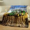 Green Farm Tractor Blanket  Printed Blanket for Living Room Bed Couch lunch break Soft Cozy Blanket for Friend's festival Gift