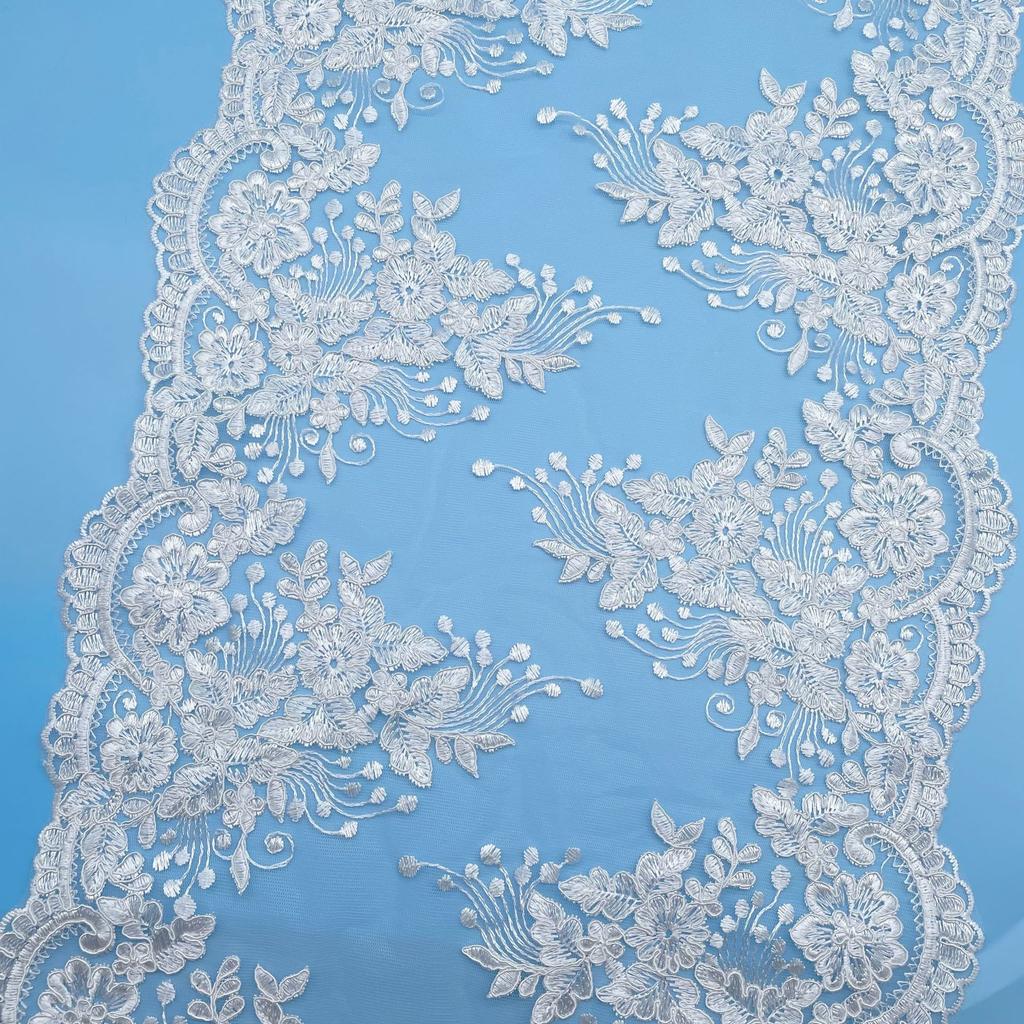 50 ярдов Двусторонняя вышивка Кружевные аксессуары Ткань Свадебная Занавеска Скатерть Материал для ручной работы Свадебная Сценическая Ткань