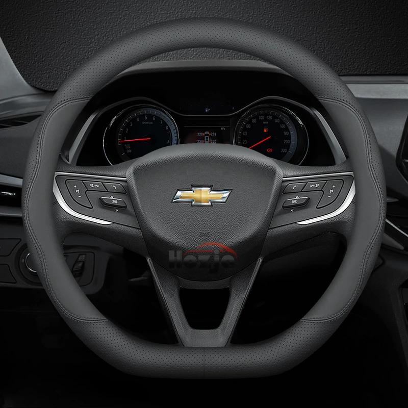 AABHO1 Leather Car Steering Wheel Cover for Chevrolet Chevy Malibu Spark tracker Cruze Sonic Camaro Equinox Volt Seeker Accessories