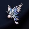 Crystal Butterfly Brooch Femininity Versatile Corsage Niche Design Sense Pin Atmospheric Anti-Light Buckle Suit Accessories